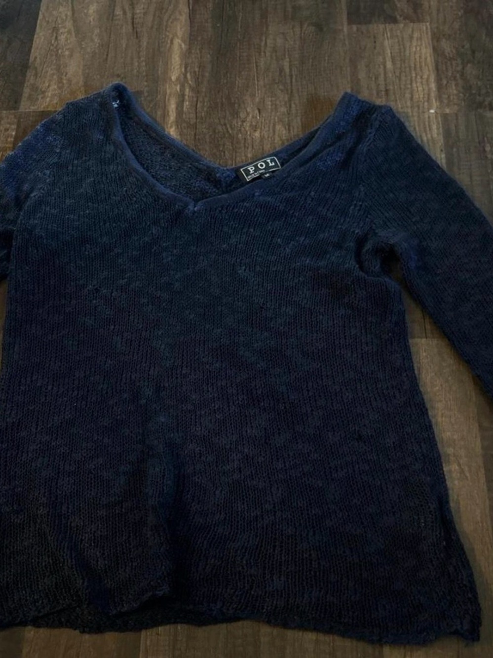 POL Navy Blue Knit Swim Coverup